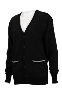 CAR037 Making V-neck Knit Cardigan Jacket 2/32s100% Cotton 277G Cold Jacket Supplier